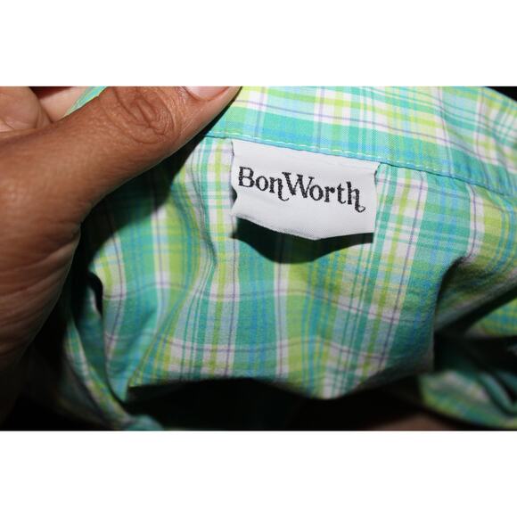 Bon Worth Vintage Button Down Stripped Short Sleeve Shirt - Picture 6 of 6